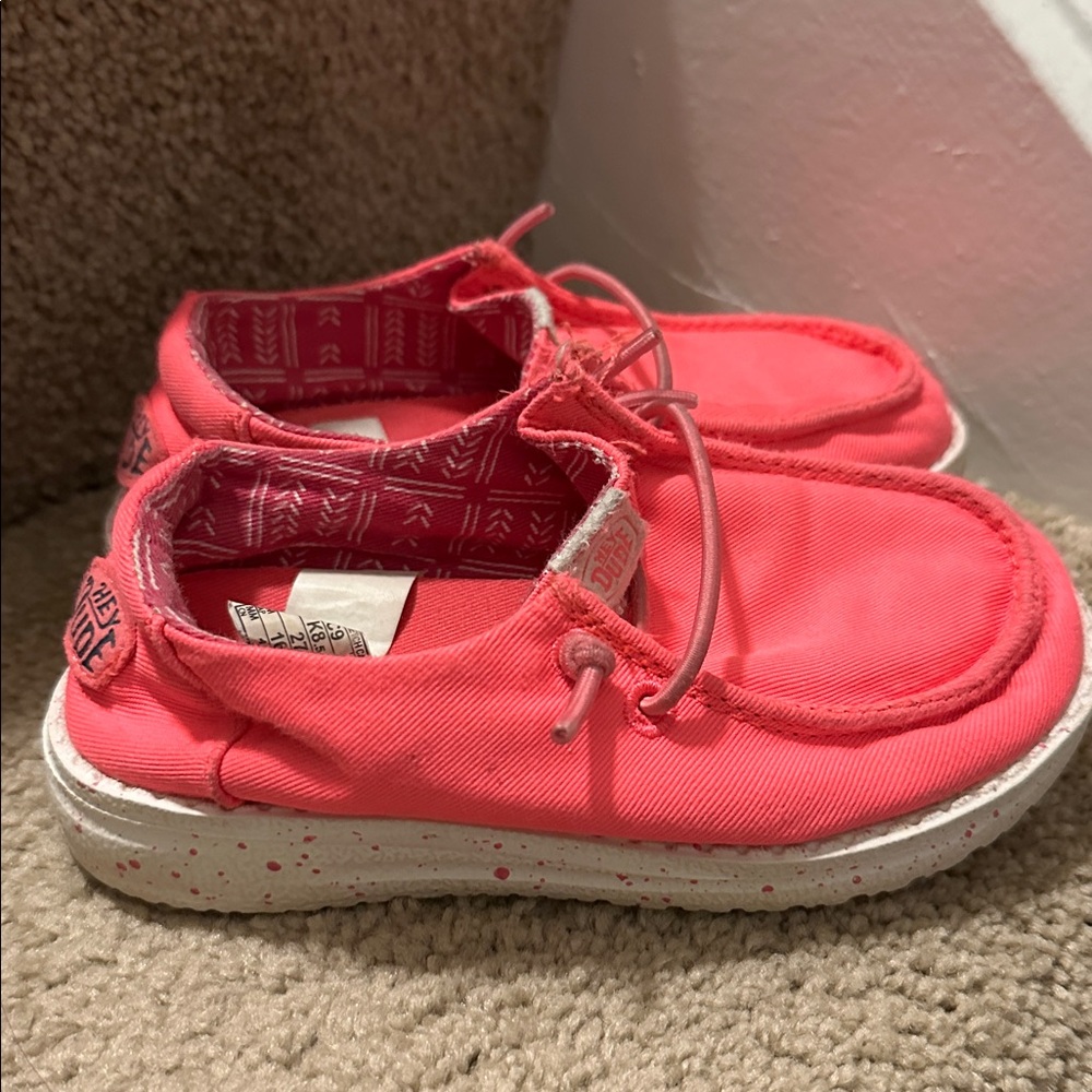 Bright Pink Hey Dudes Casual Shoes Kids Size 9 Toddler